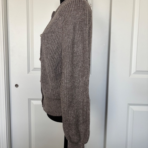 *NWT* And Now This Cardigan Sweater, Heather Mocha, Big Faux Pearl Buttons, Sz S - Picture 2 of 9